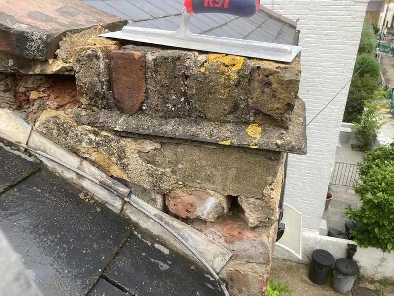 Roof repairs - before